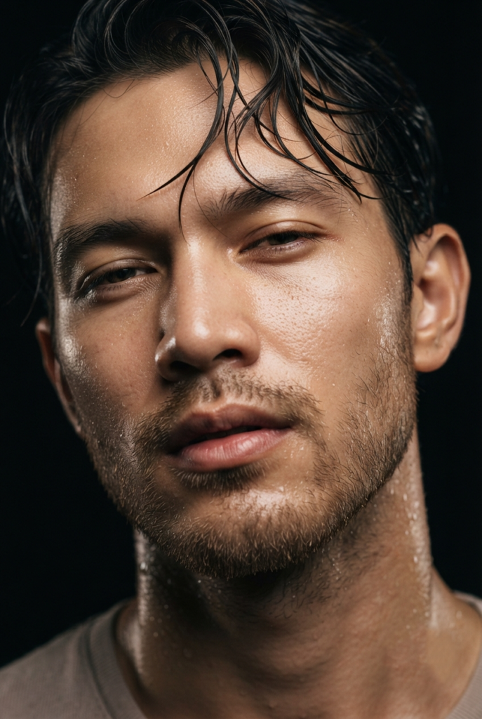 Close-up Masculino + Pele + Drama de Luz